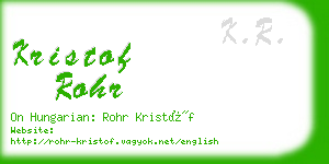 kristof rohr business card